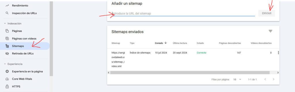 search console mapa