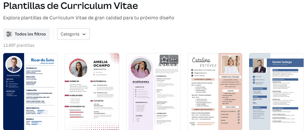 Crea tu propio Currículum Vitae gratis con Canva